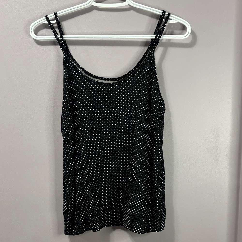 NWT Vero Moda Black White Polka Dot Double Strap Tank Top Medium